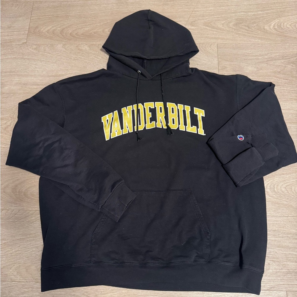 Champion Vanderbilt Hoodie Black Size XL Reverse Weave College Sweatshirt